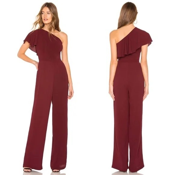 BB Dakota Pants - BB Dakota RSVP  L.a Crepe One Shoulder Jumpsuit